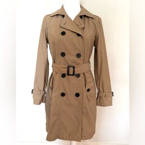 NWOT, Gap Classic Double Breasted Belted Khaki Trench Coat, Lightweight, Size S